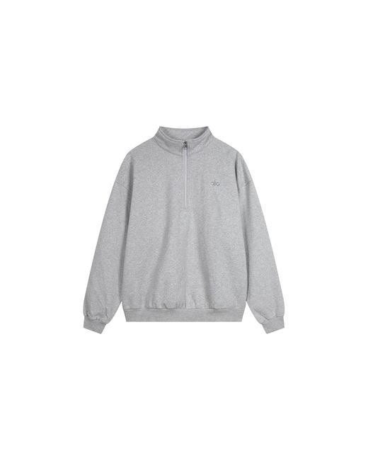 Alo Yoga Black Accolade 1/4 Zip Pullover Sweatshirt 34" for men