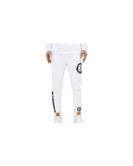 Pro Standard Black Nba Brooklyn Nets Logo Joggers Sweatpants Bbn452495 Wht" for men