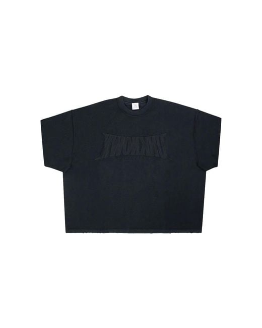 Vetements Black Dirty Unknown Embroidered Oversized T-Shirt Ue63Tr360B Blac" for men