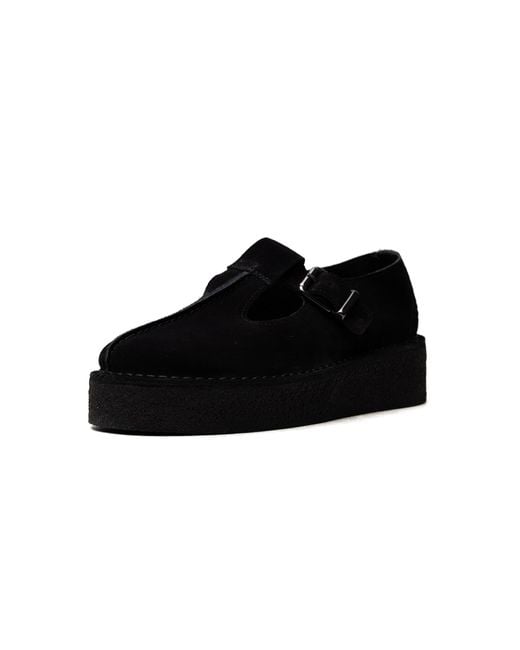 Clarks Black Trek Wedge T-Bar Suede" 26180222"