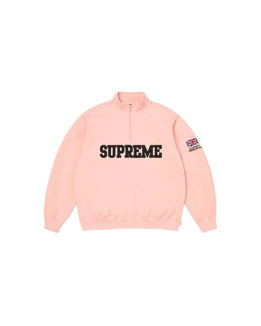 Supreme Pink Shop Flag Half Zip Pullover "Ss26