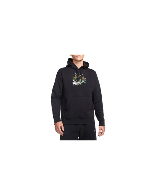 Nike Black Sportswear Club Fleece Pullover Hoodie Dq3513 010" for men