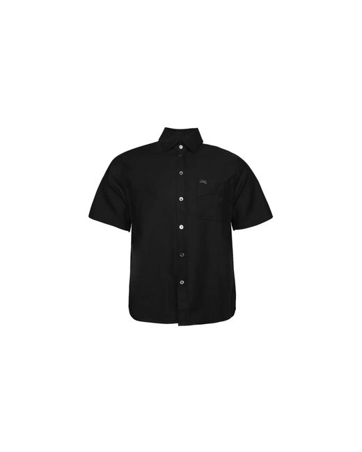 Rhude Black Linen Shirt Rhps24Sr05617372 Blk" for men