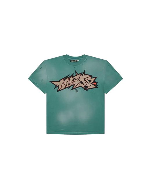 HELLSTAR Green Crack Print T-Shirt Hsr291" for men