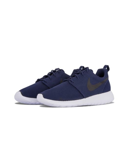 Nike Blue Roshe Run 511881-405 Midnight Navy Low Top Casual Sneaker Shoes Ank13