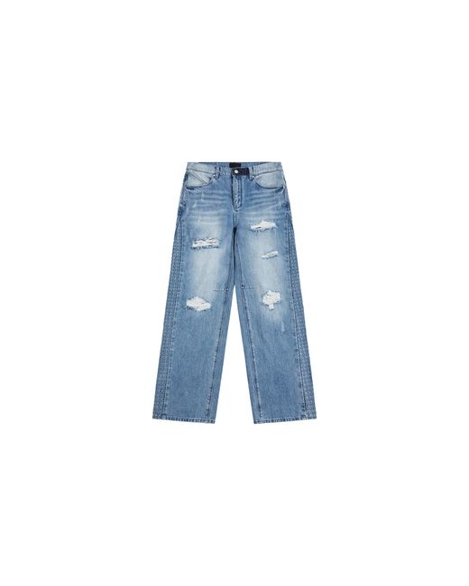 RTA Blue Zed Straight Leg Jeans "Glacier 3D Cross" Mexod1249 J2118Gbdcs" for men