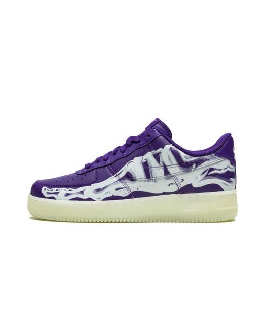 Nike Blue Air Force 1 Low '07 Qs Skeleton Halloween" Shoes