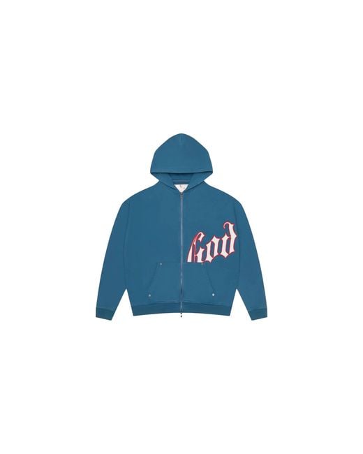 GODSPEED NEW YORK Blue Og Logo V2 Hoodie "Water E2V1My17" for men