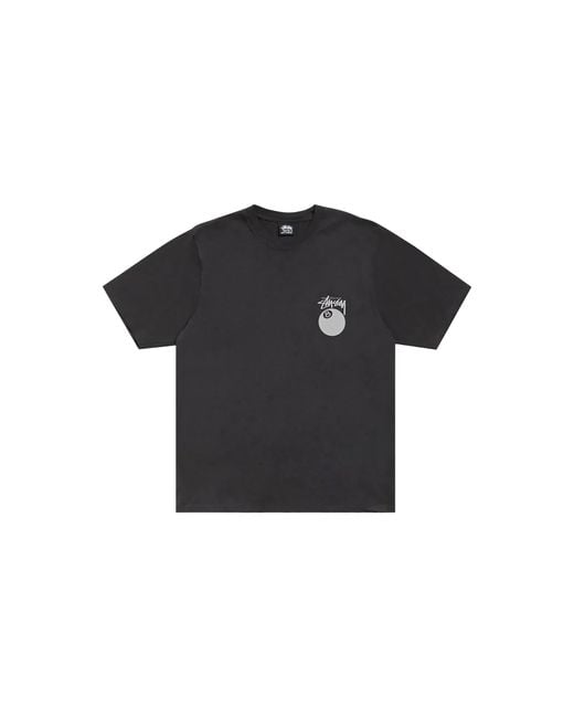 Stussy Black 8 Ball T-Shirt Pigment Dyed "Faded" Stus494" for men
