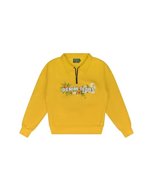 DENIM TEARS Yellow Mary Half Zip Sweater Dt748" for men
