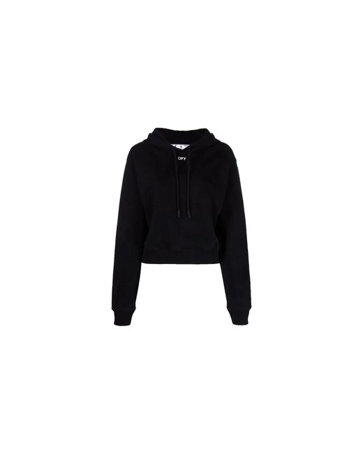 Off-White c/o Virgil Abloh Black Off Stamp Cropped Hoodie Owbb016C99Jer0011001"