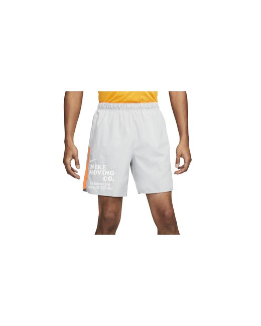 Nike Black Dri-Fit Challenger 18Cm Unlined Versatile Shorts "Light Smoke Bright Mandarin Summit" Dx0914 077" for men