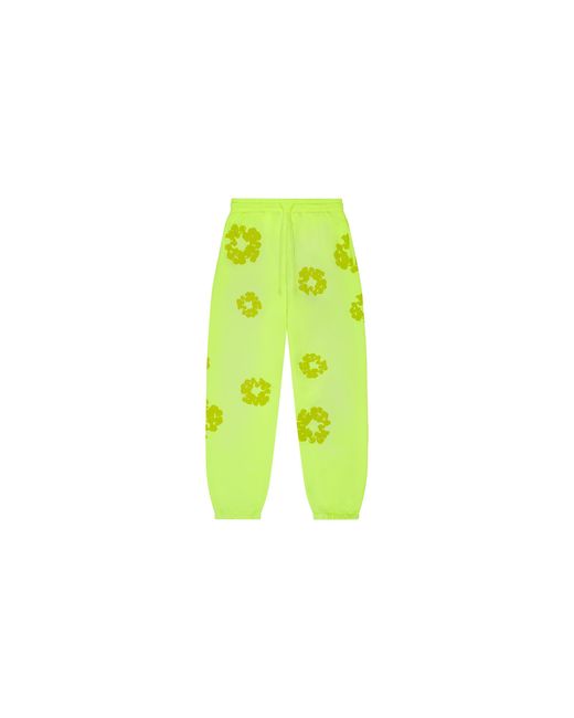 DENIM TEARS Green Mono Cotton Wreath Sweatpants "Neon" Dt111" for men