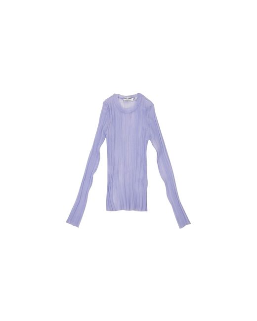 Opening Ceremony Black L/S Sheer Ribbed Top S20Kdz12561"
