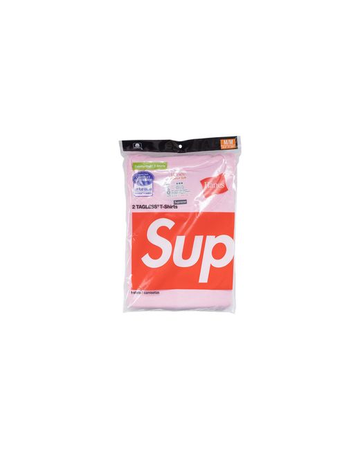 Supreme Black Hanes Tagless T-Shirt (2 Pack) "Fw21" Su11124"