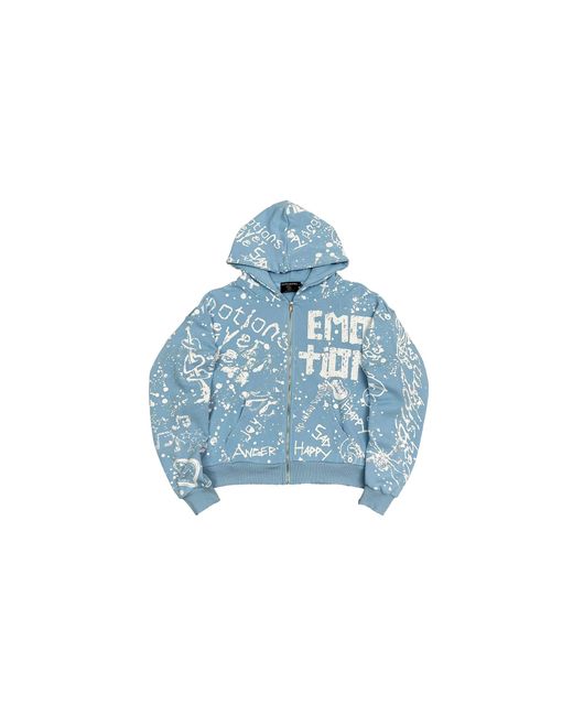 Mixed Emotions Blue Graffiti Hoodie Mixe019" for men