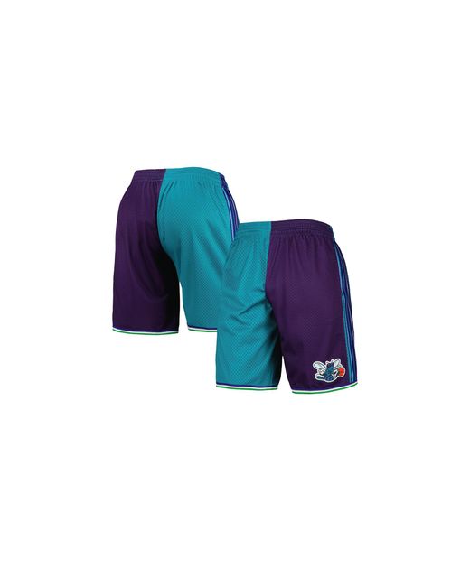 Mitchell & Ness Blue Split Swingman Shorts "Nba Charlotte Hornets 1999" Smsh4855 Cho99Ppptlpr" for men