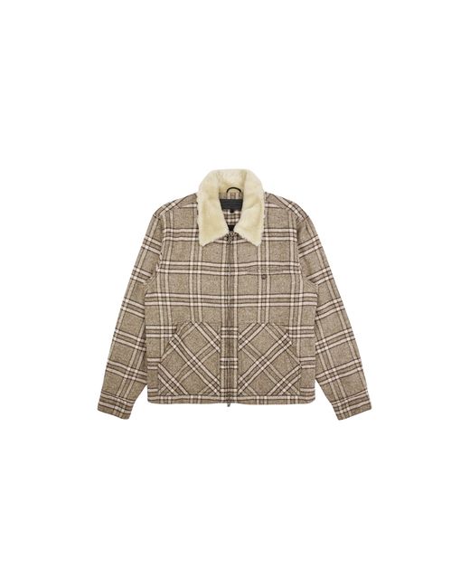 Chrome Hearts Black Sherpa Lined Zip Up Flannel Jacket Chrm1215" for men
