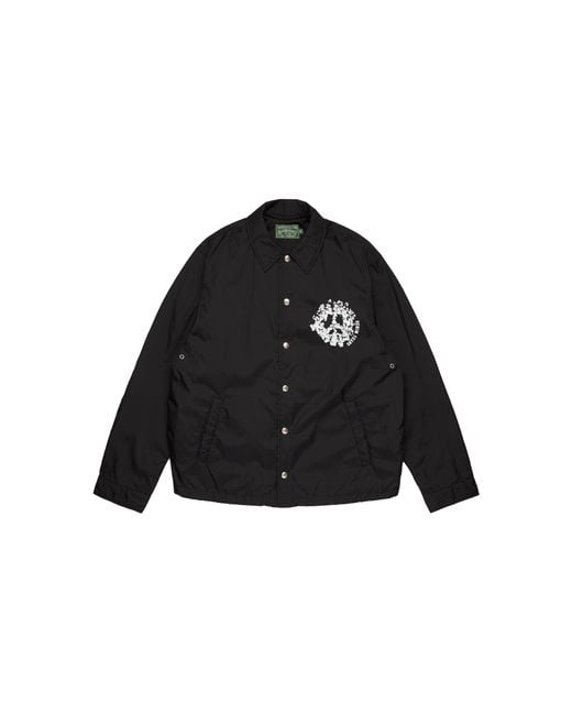 DENIM TEARS Black Peace Wreath Coaches Jacket Dt922" for men