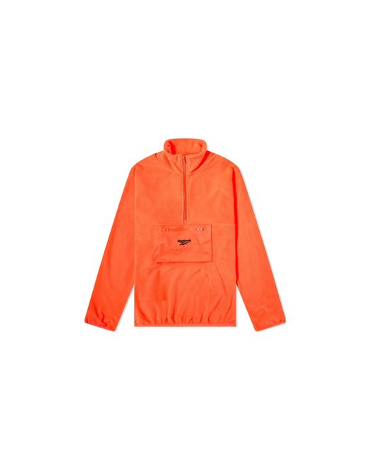 Reebok Orange Half-Zip Polar Fleece Sweatshirt "Solar" Fs7360" for men