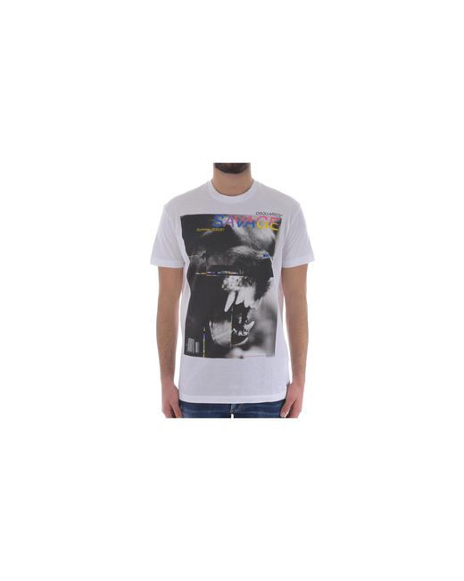 DSquared² Black Savage Print Graphic Cotton T-Shirt S71Gd0627 S22427 100" for men