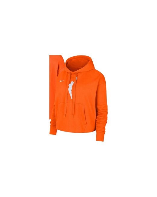 Nike Orange Wnba Team 13 Courtside Cropped Pullover Hoodie Dv6450 820"