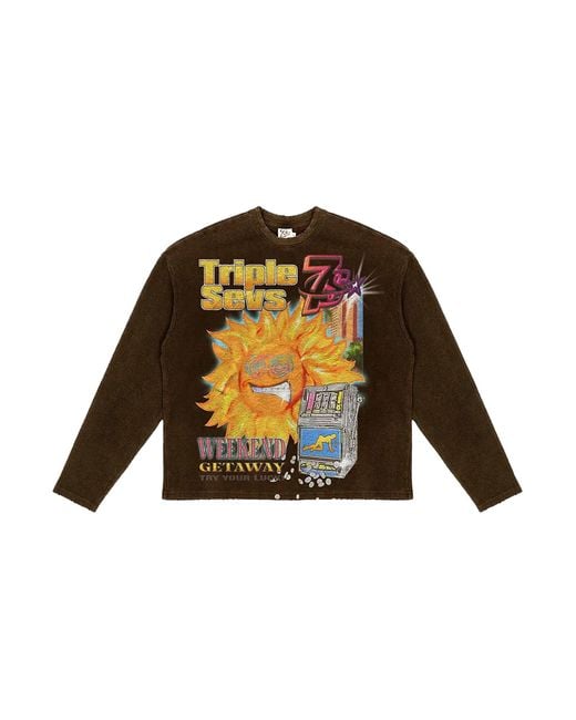 Triple Sevens Black Weekend Getaway Waffle Knit Long-Sleeve T-Shirt Ts7060" for men
