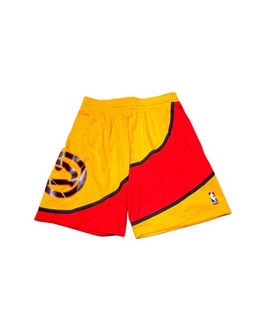 Mitchell & Ness Yellow Swingman Shorts "Nba Atlanta Hawks 1986" Smshgs20123 Ahayell86" for men