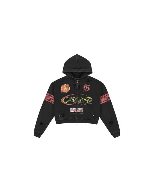 GODSPEED NEW YORK Black Speedway Zip Hoodie Gs075" for men