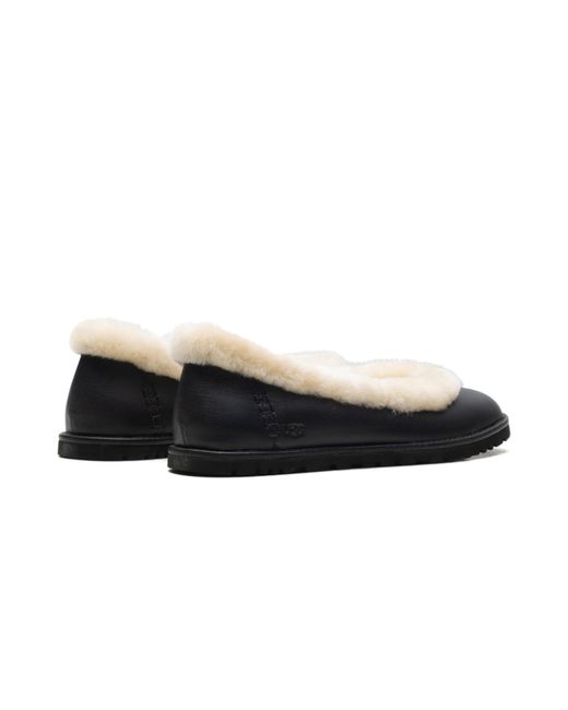 Ugg Black Zora Leather Ballet Flat 1178450 Blk"