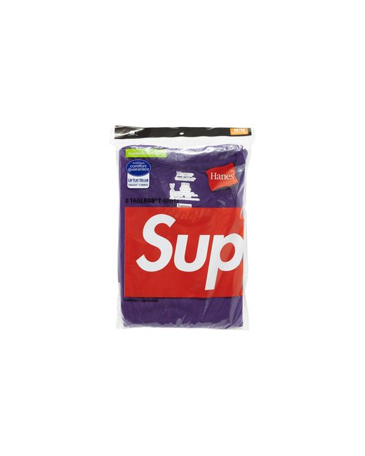 Supreme Black Hanes Tagless T-Shirt 2-Pack "Ss21" Su10114"