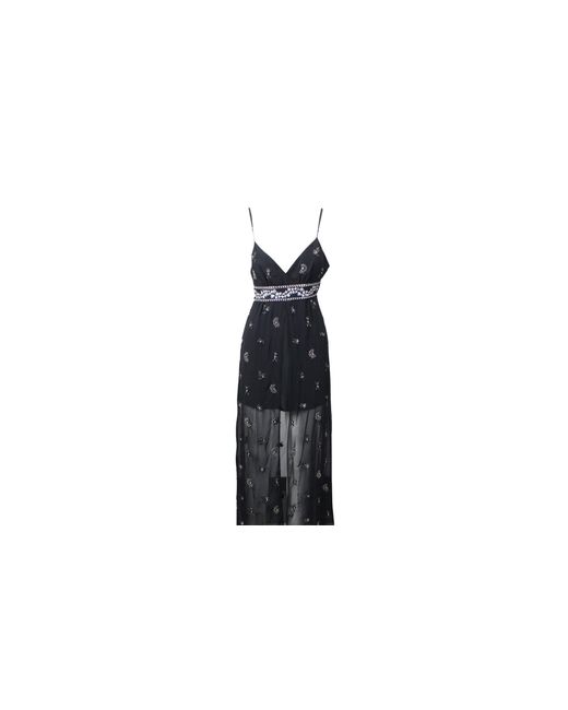 Amiri Black Embellished Silk Chiffon Midi Dress 93-Amr-0049"