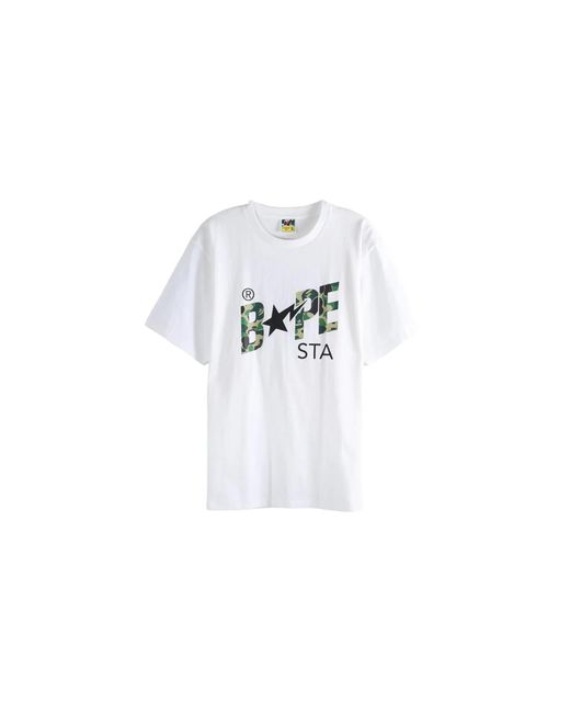 A Bathing Ape Black Abc Camo Sta Logo T-Shirt 1L80110008 Wh0" for men