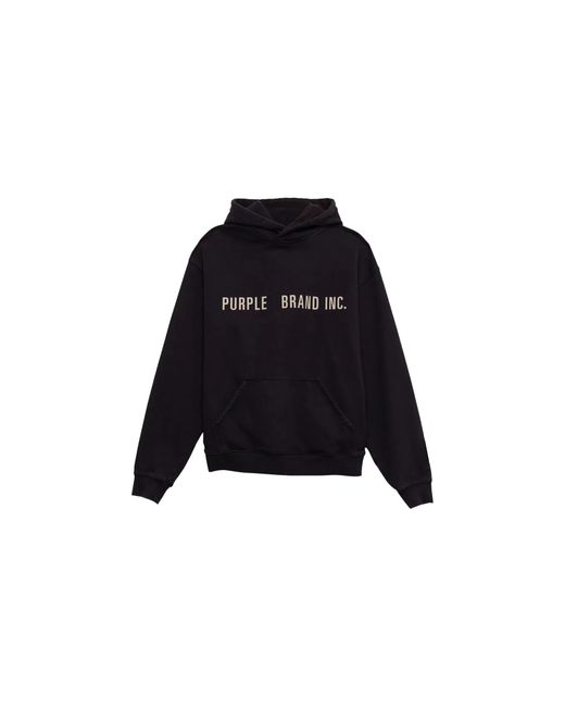 Purple Brand Black Artifact Embroidered Hoodie P404 Aehb122" for men
