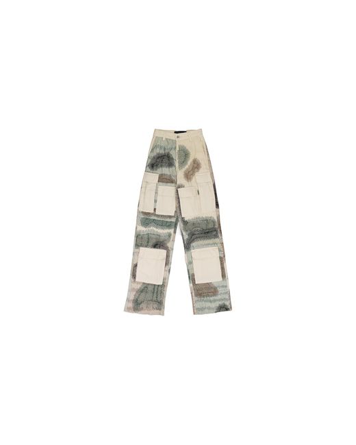Who Decides War Black Camouflage Embroidery Pants "Ivory" 11200590018Aw23" for men