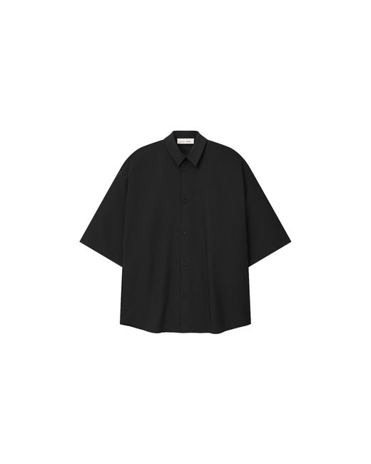 Fear Of God Black Silk Blend 3/4 Sleeve Button Up Shirt "Vintage" Rw00306" for men