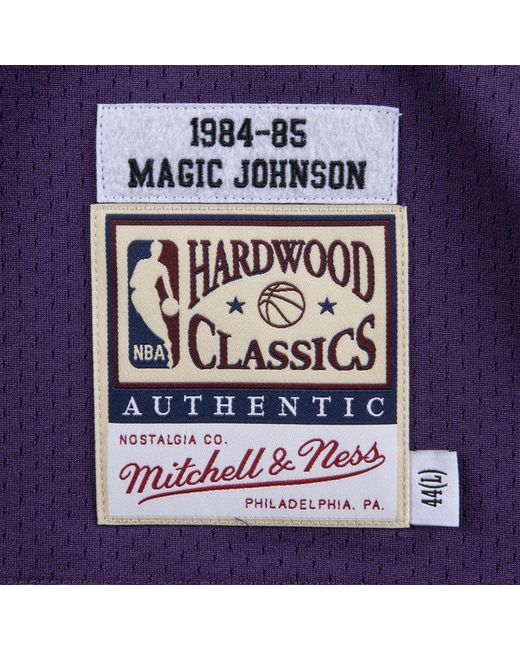 Mitchell & Ness Black Authentic Road Jersey "Nba La Lakers 84 Magic Johnson" Ajy4Gs18089 Lalpurp84Ejh" for men