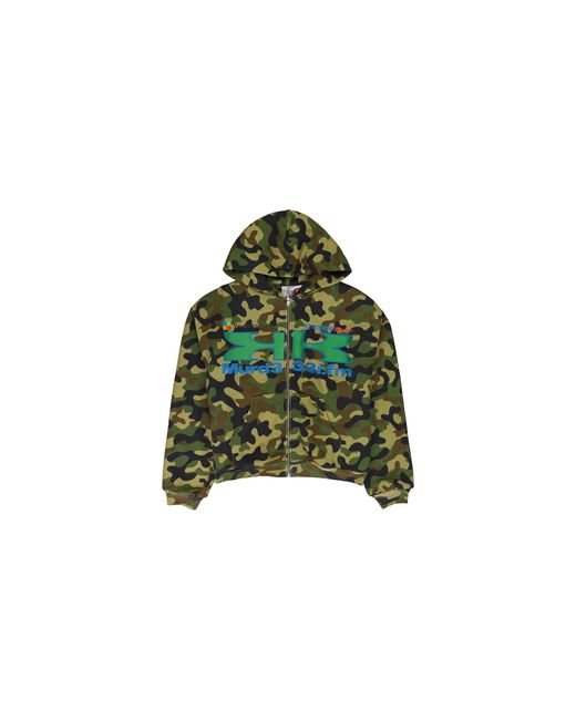 Greedy Unit Green Camo Double Layered Hoodie "Murd333R.Fm for men