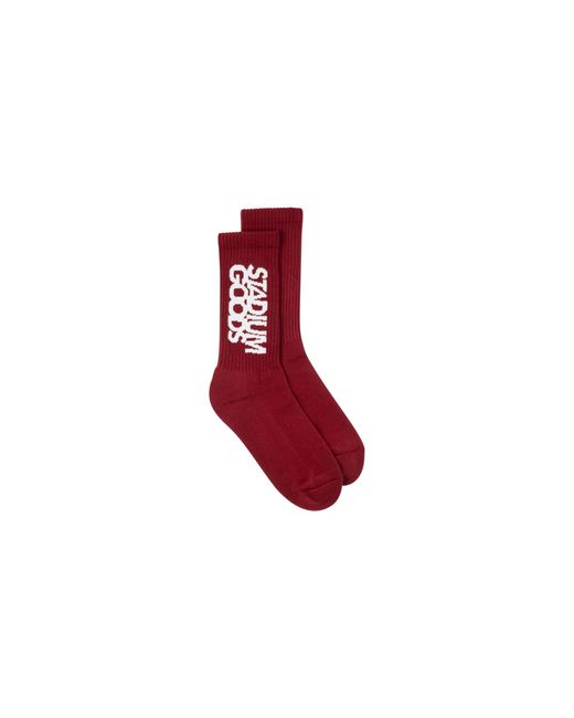 Stadium Goods Red Crew Sock "Dark Rose" Sgs0453"