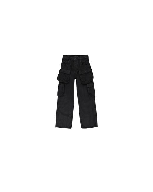Purple Brand Black Relaxed Double Cargo P018 Bgdc124" for men