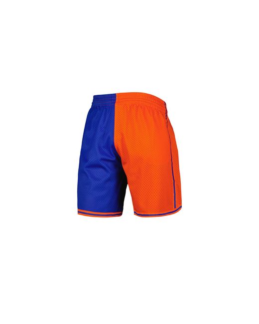 Mitchell & Ness Blue Split Swingman Shorts "Nba Ny Knicks 1996" Smsh4855 Nyk96Pppblor" for men