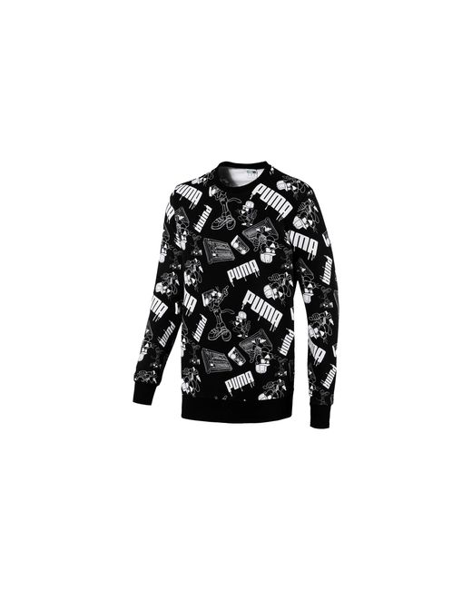 PUMA Black Super Sound Aop Crew for men