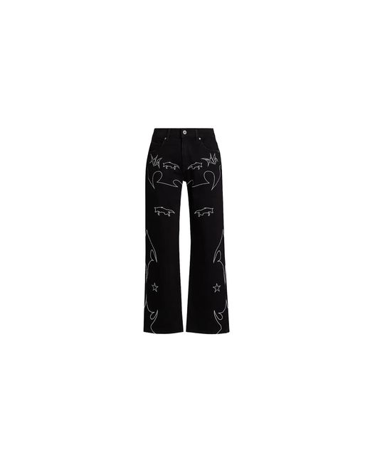RTA Black Jonas Western Wide-Leg Jeans Mf24D842 B1327Bkwtw" for men