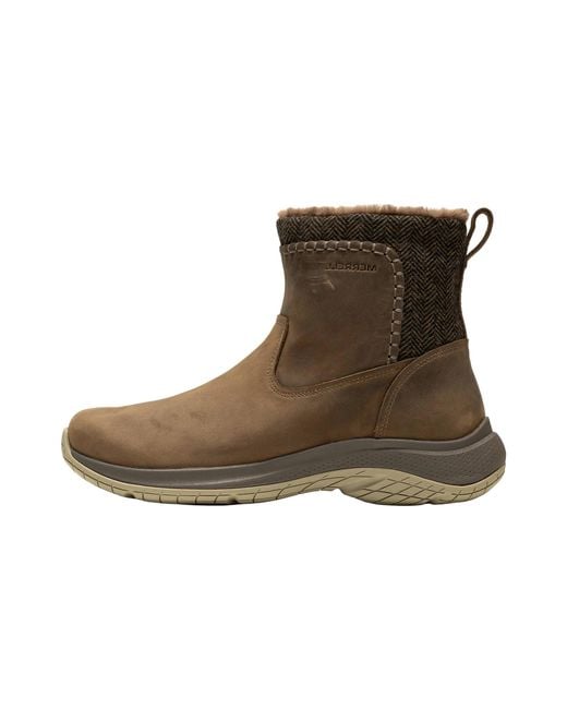Merrell Brown Encore Ice 5 Mid Zip Boots "Otter" J005998"