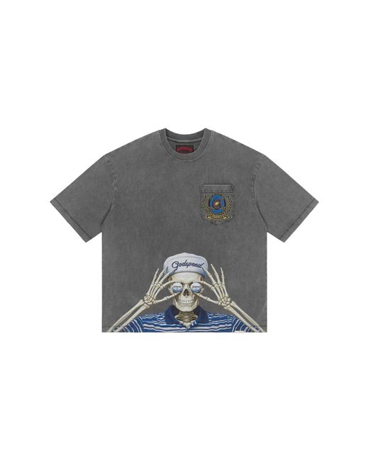 GODSPEED NEW YORK Black Golf Days Pocket T-Shirt Wash" Gs633" for men