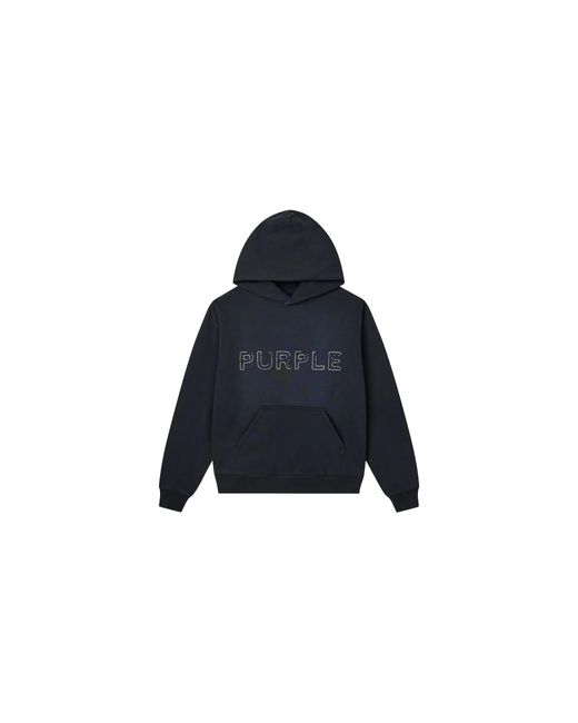 Purple Brand Black Studded Hoodie P447 Ftbw425" for men