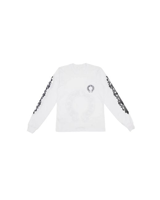 Chrome Hearts Black Floral Horseshoe L/S T-Shirt Chrm0055" for men