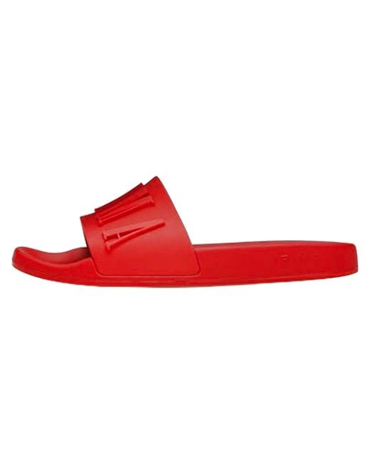 Amiri Red Rubber 3D Raised Logo Pool Slides Mff001610" for men