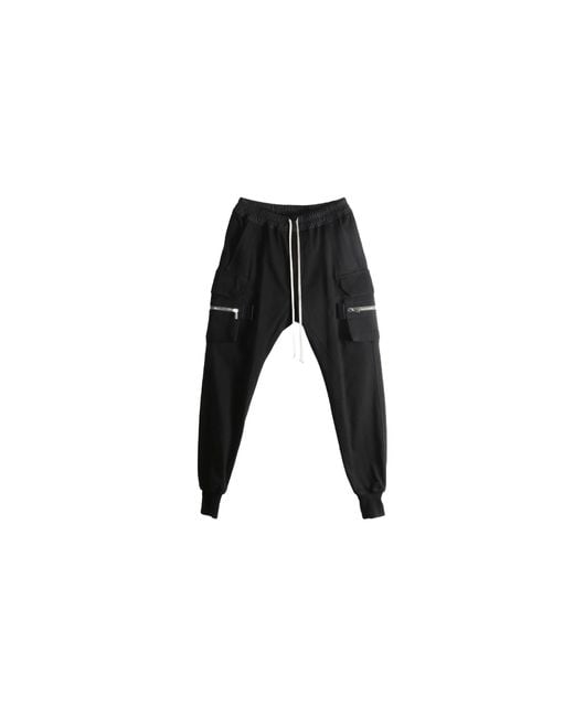 Rick Owens Black Mastodon Cargo Pants Ru02F4396 Ba 09" for men