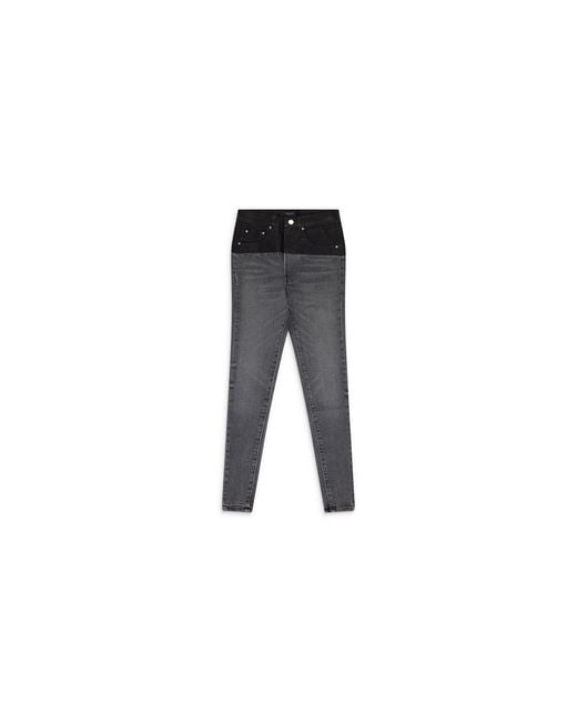 Amiri Black Contrast Leather Skinny Jeans Ps22Wds071_Blue"